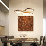 Minimalist Acrylic Led Pendant Chandelier - Coffee Ring Hanging Ceiling Light (Warm/White)
