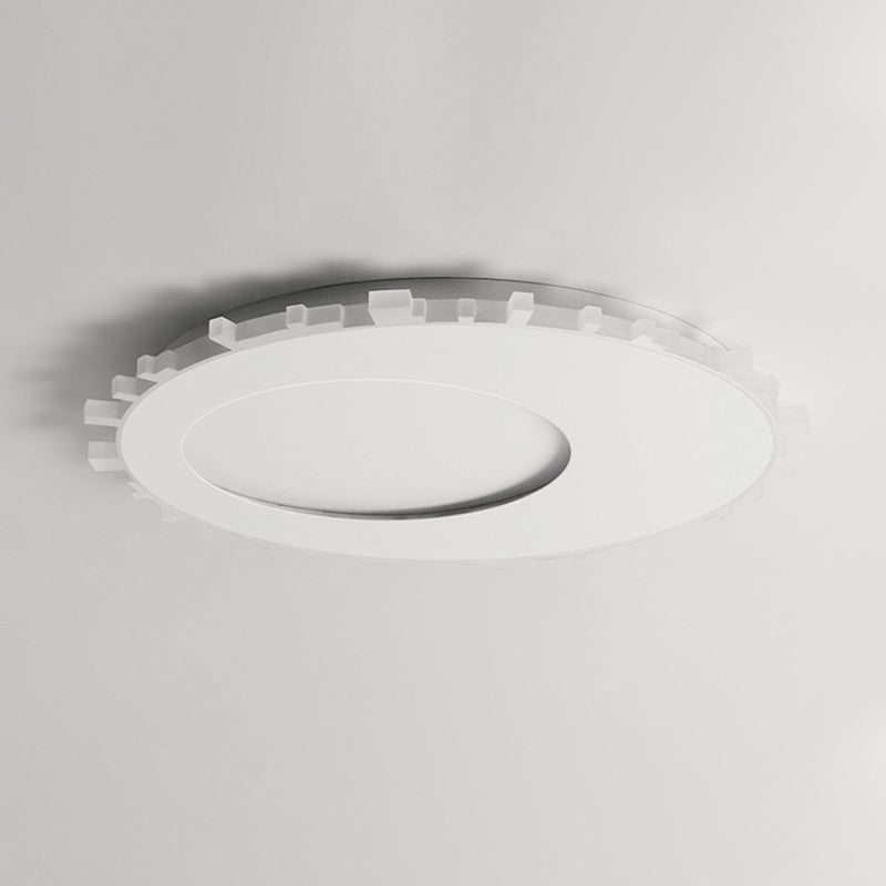 Sleek White Circle Flush Mount Led Ceiling Light Fixture - Minimalist Acrylic Design Warm