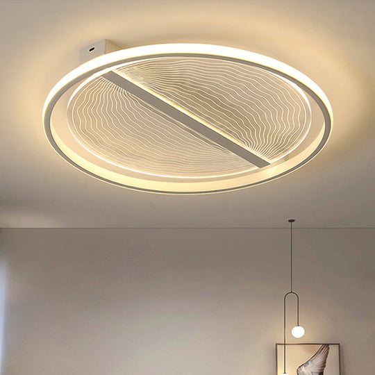 Minimalist Led Ceiling Light For Bedroom - Ultra-Thin Acrylic Flush Mount In Warm/White