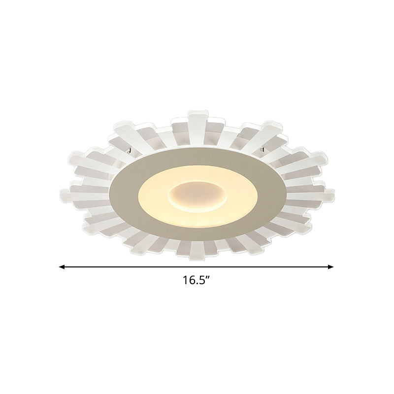 Minimalist Acrylic Sun Ceiling Light: Led Flush Mount 3 Light Options 16.5’ - 24.5’ Wide White