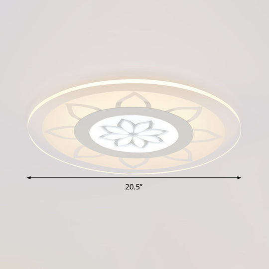 Modern Acrylic Lotus Flush Mount - 16.5’/20.5’ Wide Ceiling Lamp In Warm/White/3 Color Light