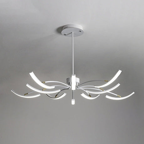 Modern Acrylic Sputnik Chandelier Light Fixture - 6/10 Lights Warm/White Pendant Lighting White