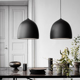 Modern Metal Domed Hanging Light - 1 Suspension Pendant For Dining Room Black/Copper Finish Black