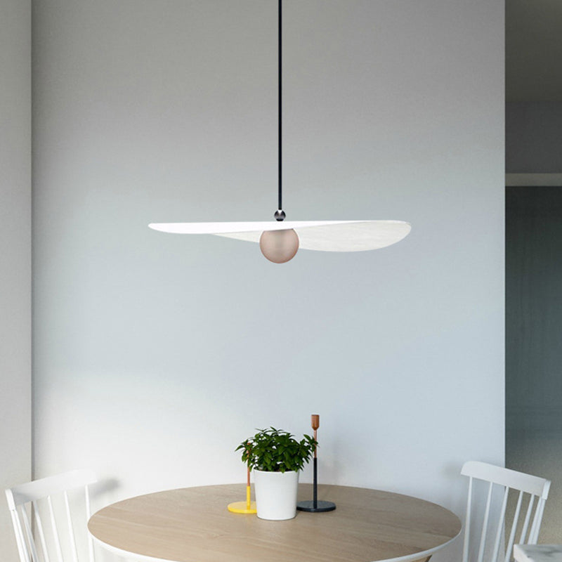 Sleek White Ceiling Light: Minimalist Acrylic Suspension Lamp For Bedroom