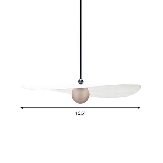 Sleek White Hanging Ceiling Light 1-Light Acrylic Suspension Lamp For Bedroom