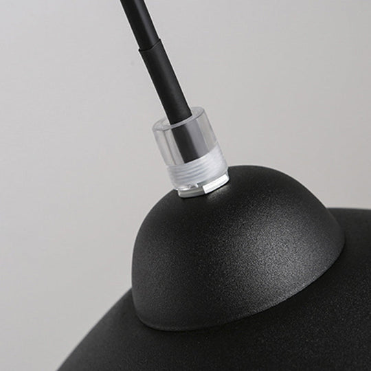 Contemporary Conical Metal Pendant Lamp - 1 Light Black/White Perfect For Dining Room