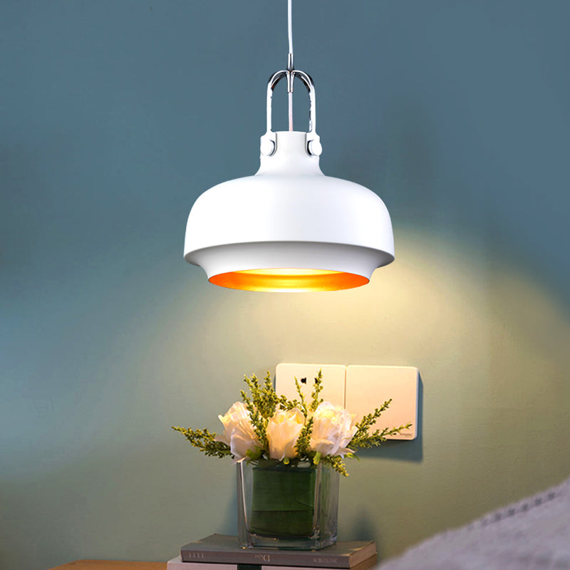 Modern Barn Metal Hanging Ceiling Light - 10/14 Wide Pendant Lighting Fixture In White/Pink White /