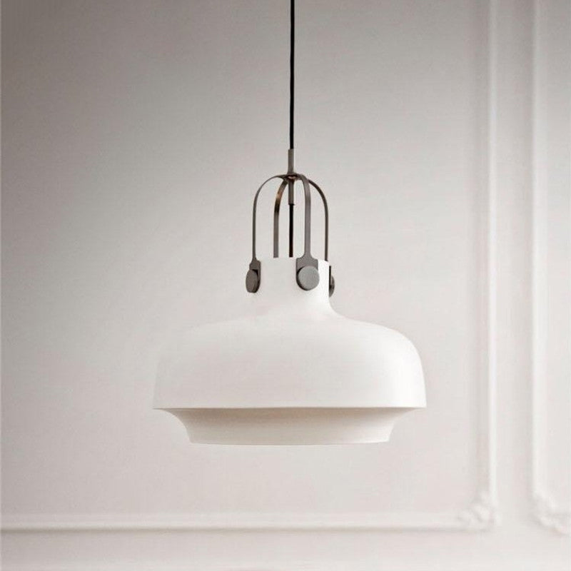Modern Barn Metal Pendant Light - 10’/14’ Wide White/Pink