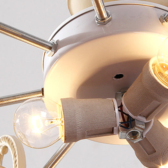 White And Gold Stained Glass Mosaic Chandelier - Tiffany Style 9/11 Lights Hanging Lamp Kit