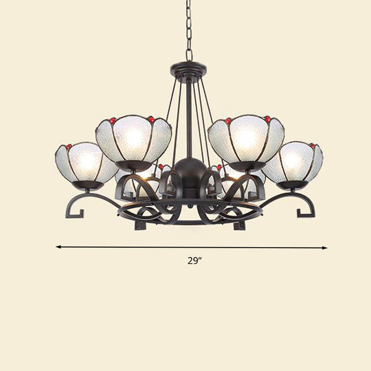 Glamorous Tiffany Chandelier With Frosted Glass Suspension And Multiple Sizes: 3 6 Or 8 Lights In