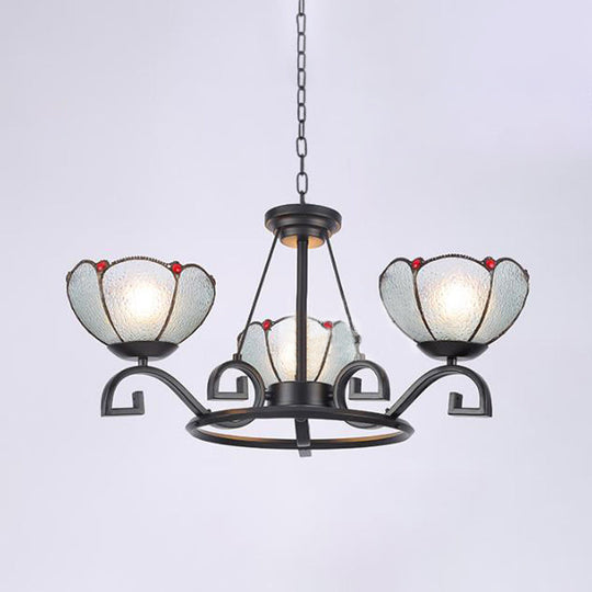 Glamorous Tiffany Chandelier With Frosted Glass Suspension And Multiple Sizes: 3 6 Or 8 Lights In