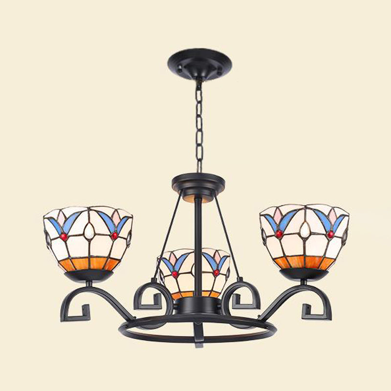 Glamorous Tiffany Chandelier With Frosted Glass Suspension And Multiple Sizes: 3 6 Or 8 Lights In