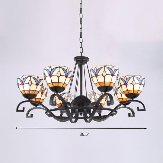 Glamorous Tiffany Chandelier With Frosted Glass Suspension And Multiple Sizes: 3 6 Or 8 Lights In
