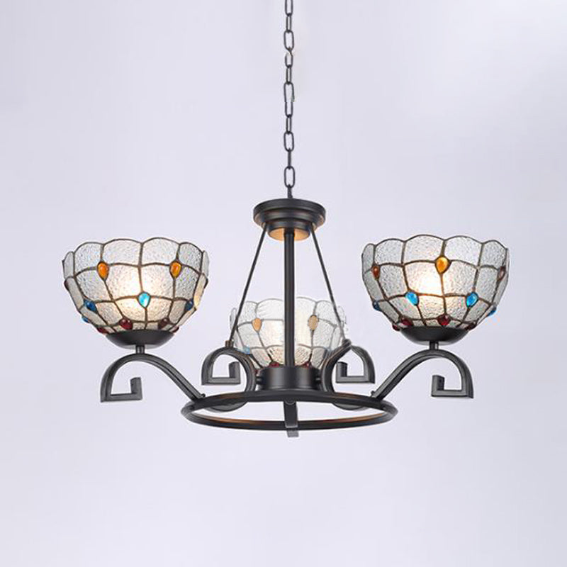 Glamorous Tiffany Chandelier With Frosted Glass Suspension And Multiple Sizes: 3 6 Or 8 Lights In
