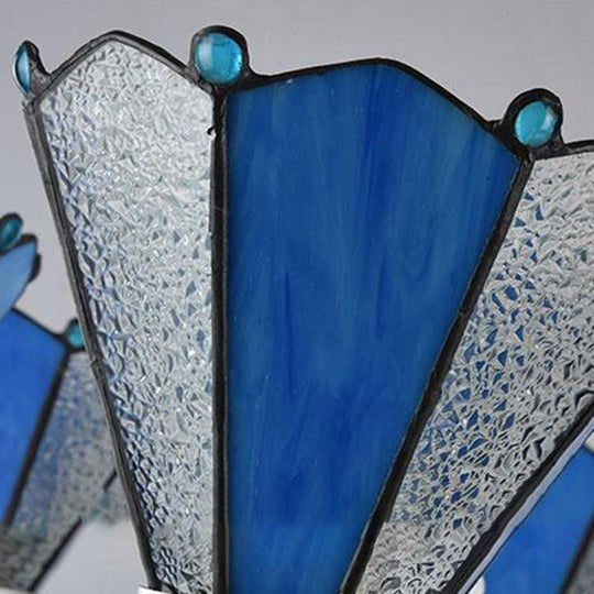 Frosted Blue Conical Glass Chandelier Lamp - Baroque Design With 3/9/11 Lights Elegant Cream