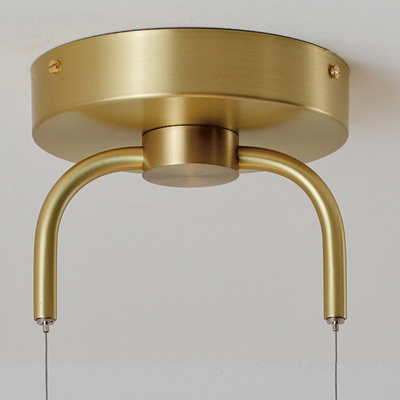 Contemporary Gold Tube Pendant Light Fixture - 1 Metal Hanging Ceiling Lamp
