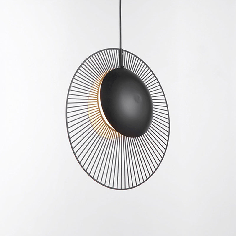 Simple Round Metal Hanging Light In Black - 14/18 Wide 1 Drop Pendant For Dining Room