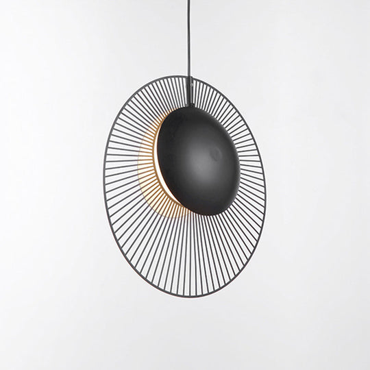 Simple Round Metal Hanging Light In Black - 14/18 Wide 1 Drop Pendant For Dining Room
