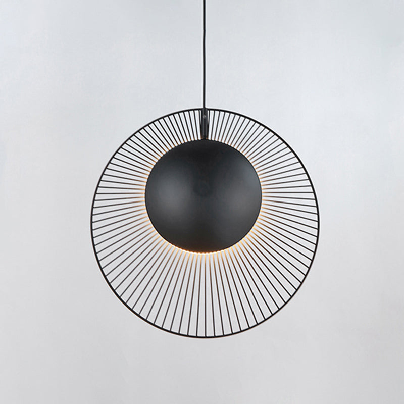 Simple Round Metal Hanging Light In Black - 14/18 Wide 1 Drop Pendant For Dining Room