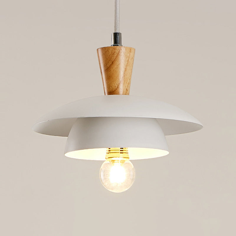 Modern Metal Domed Pendant Light With 1 - White For Dining Room