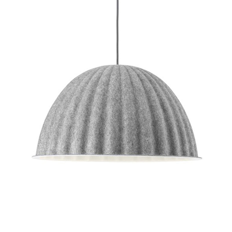 Modern Grey Bowl Metal Pendant Light For Living Room Ceiling - 1 Head Suspension Lamp
