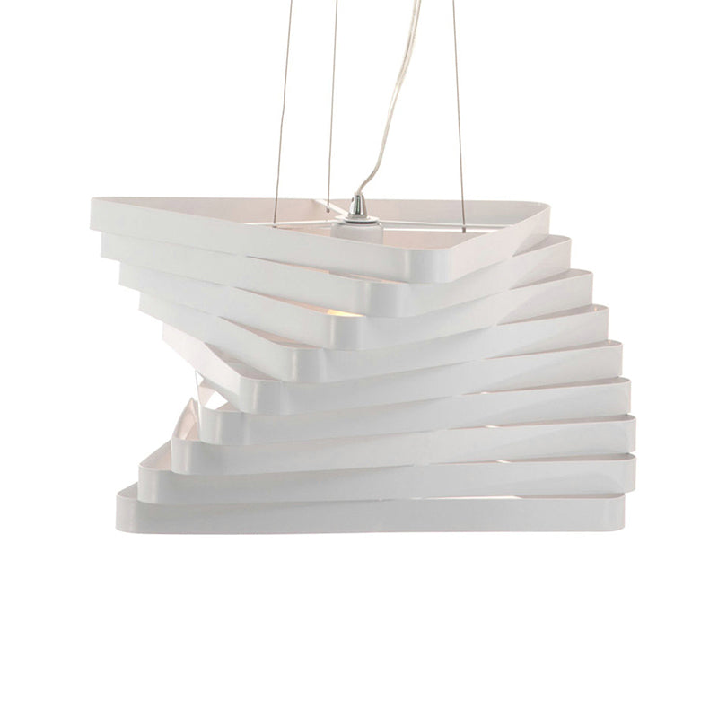 Laser Cut Hanging Pendant Light - Contemporary Metal Ceiling Fixture In White