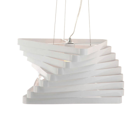 Contemporary Laser Cut Metal Pendant Light In White