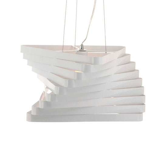 Contemporary Laser Cut Metal Pendant Light In White