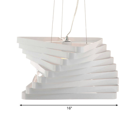 Contemporary Laser Cut Metal Pendant Light In White