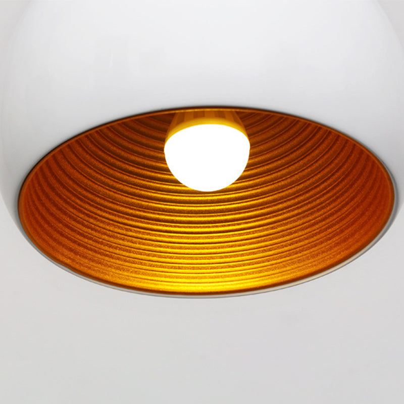 Modernist Metal Globe Down Lighting Ceiling Suspension Lamp 1 Head 10’/14’ Wide - Black/White