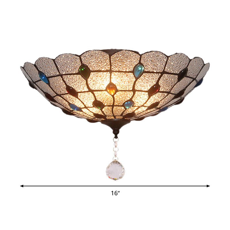 Clear Bubble Glass Flush Mount Tiffany Ceiling Lighting Jeweled 2/3/4 Lights Ideal For Dining Room