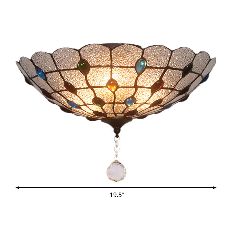 Clear Bubble Glass Flush Mount Tiffany Ceiling Lighting – Jeweled 2/3/4 Lights Ideal For Dining
