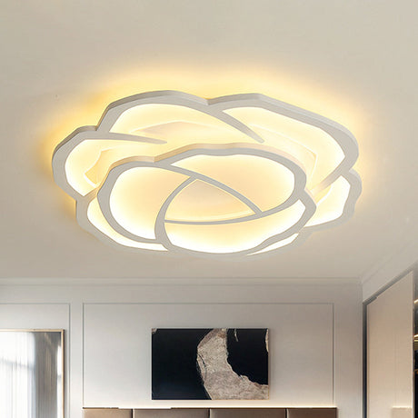 16.5/20.5 Acrylic Flush Mount Led Flower Ceiling Lamp - Modern Style White/Warm Light