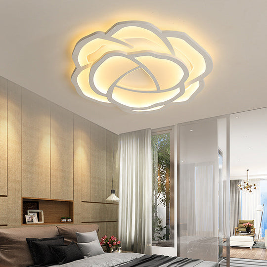 16.5’/20.5’ Acrylic Flush Mount Led Flower Ceiling Lamp - Modern Style White/Warm Light