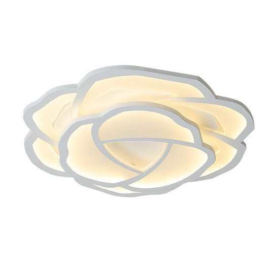 16.5’/20.5’ Acrylic Flush Mount Led Flower Ceiling Lamp - Modern Style White/Warm Light