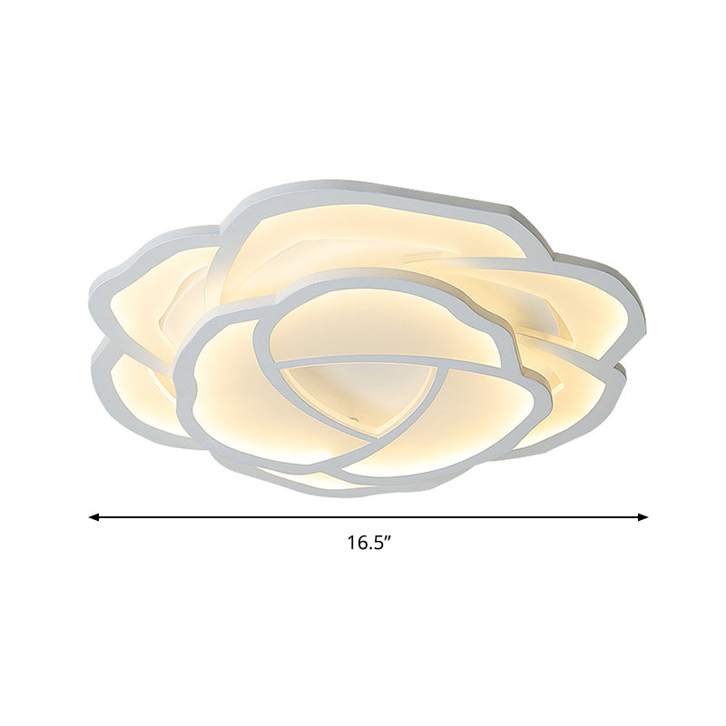 16.5’/20.5’ Acrylic Flush Mount Led Flower Ceiling Lamp - Modern Style White/Warm Light