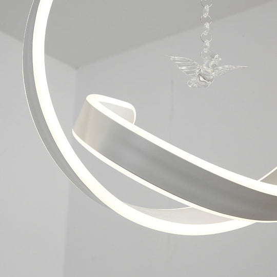 Minimalistic Twist Hanging Led Chandelier Pendant Light - Simple Style Acrylic Warm/White