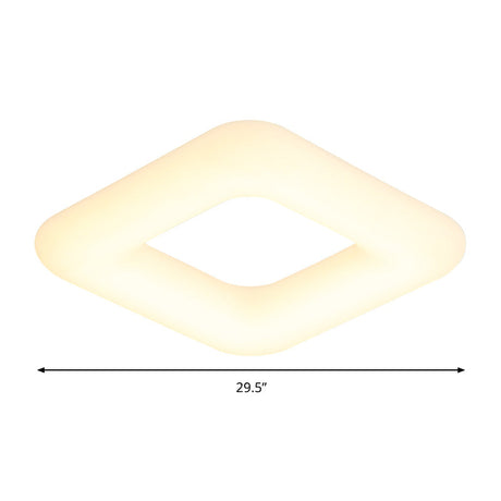 Modern White Led Ceiling Lamp For Bedroom - Acrylic Square Flush Mount Available In 3 Sizes