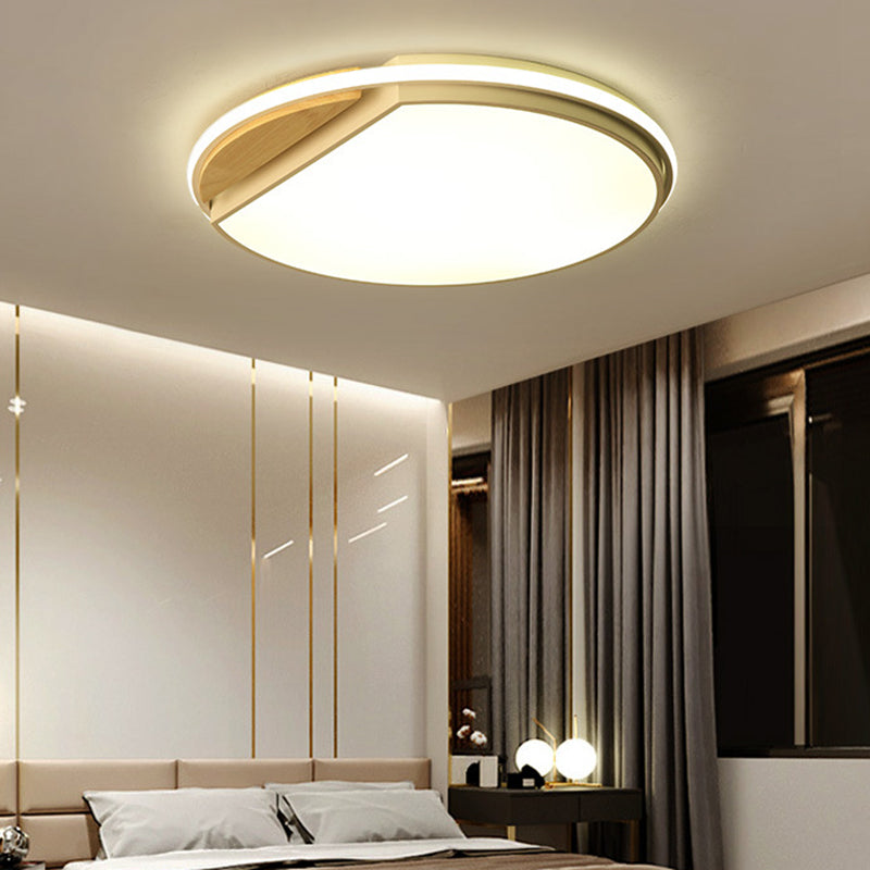 Circular Flush Mount Led Ceiling Light Fixture - Modern Acrylic Design 16.5’ Wide White/3 Color