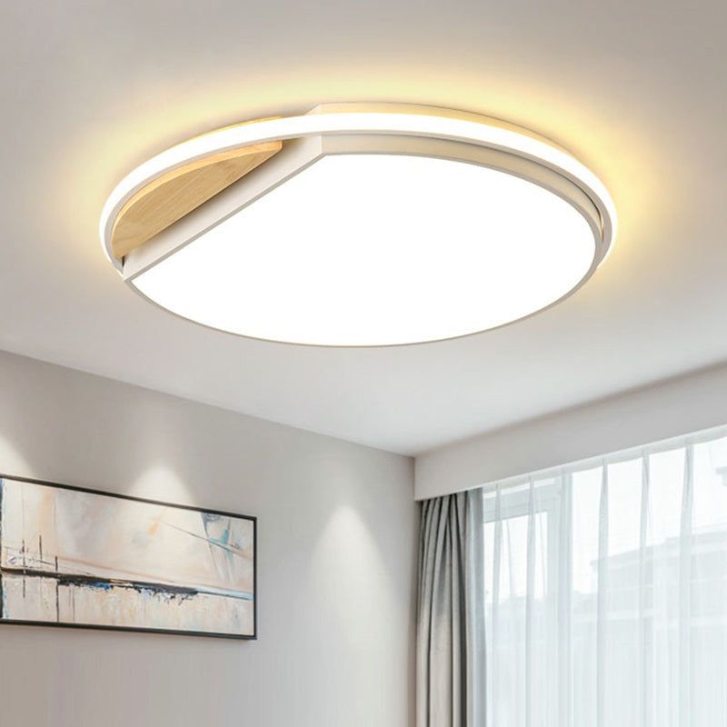 Circular Flush Mount Led Ceiling Light Fixture - Modern Acrylic Design 16.5 Wide White/3 Color