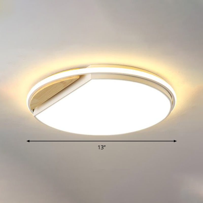 Circular Flush Mount Led Ceiling Light Fixture - Modern Acrylic Design 16.5’ Wide White/3 Color