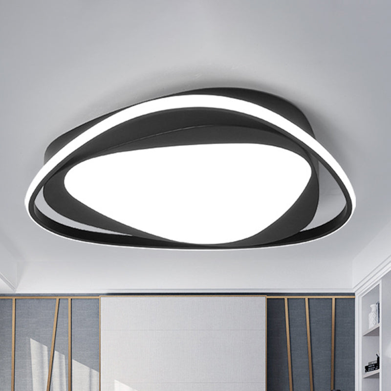 Modern Triangle Metal Ceiling Light Fixture - Black 16.5’/20.5’ Wide Led Flush Mount