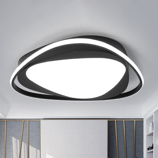 Modern Triangle Metal Ceiling Light Fixture - Black 16.5/20.5 Wide Led Flush Mount