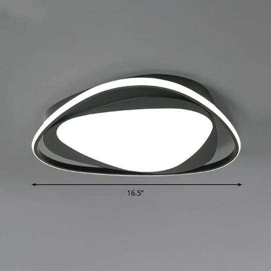Modern Triangle Metal Ceiling Light Fixture - Black 16.5/20.5 Wide Led Flush Mount