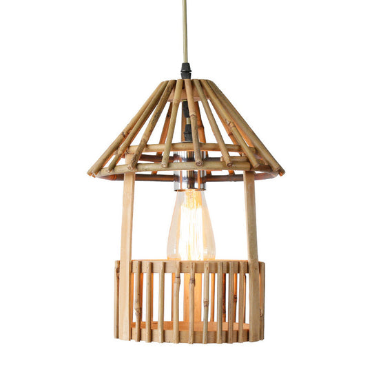 Bamboo Pavilion Pendant Light Kit For Dining Room