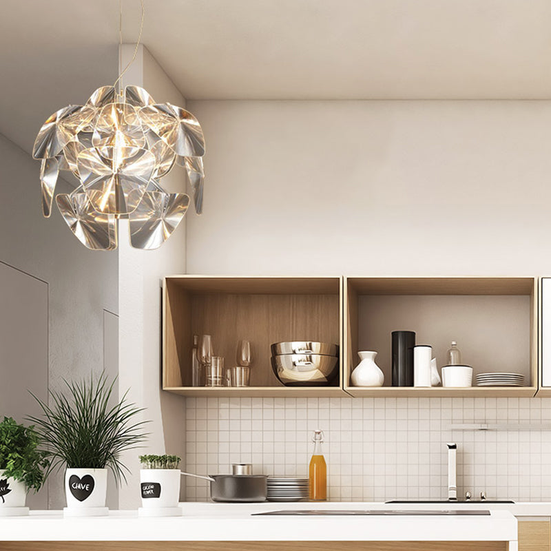 Modern Clear Glass Round Pendant Light - 1 Head Wide Ceiling Hanging 22’/25.5’ Size / 22’