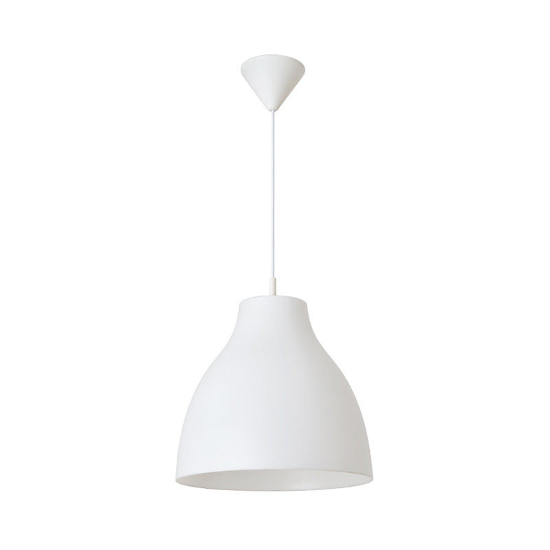 Modernist Acrylic Dome Hanging Lamp - 9/10/13 Wide White Suspended Lighting Fixture