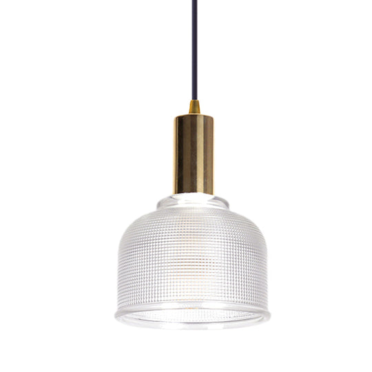 Modern Amber/Clear Glass Dome Pendant Light - Stylish Lighting For Living Rooms