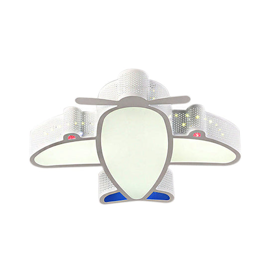 Led Cartoon Ceiling Lamp For Boys Bedroom - Acrylic And Metal Plane Flush Mount Light With