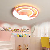 Macaron Led Ceiling Lamp - Modern Flush Mount Light For Childs Bedroom Pink / Warm
